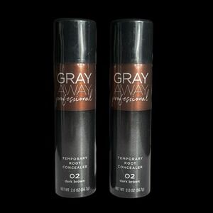 2 Pack Gray‎ Away Professional Temporary Root Concealer 02 Dark Brown 2oz Spray